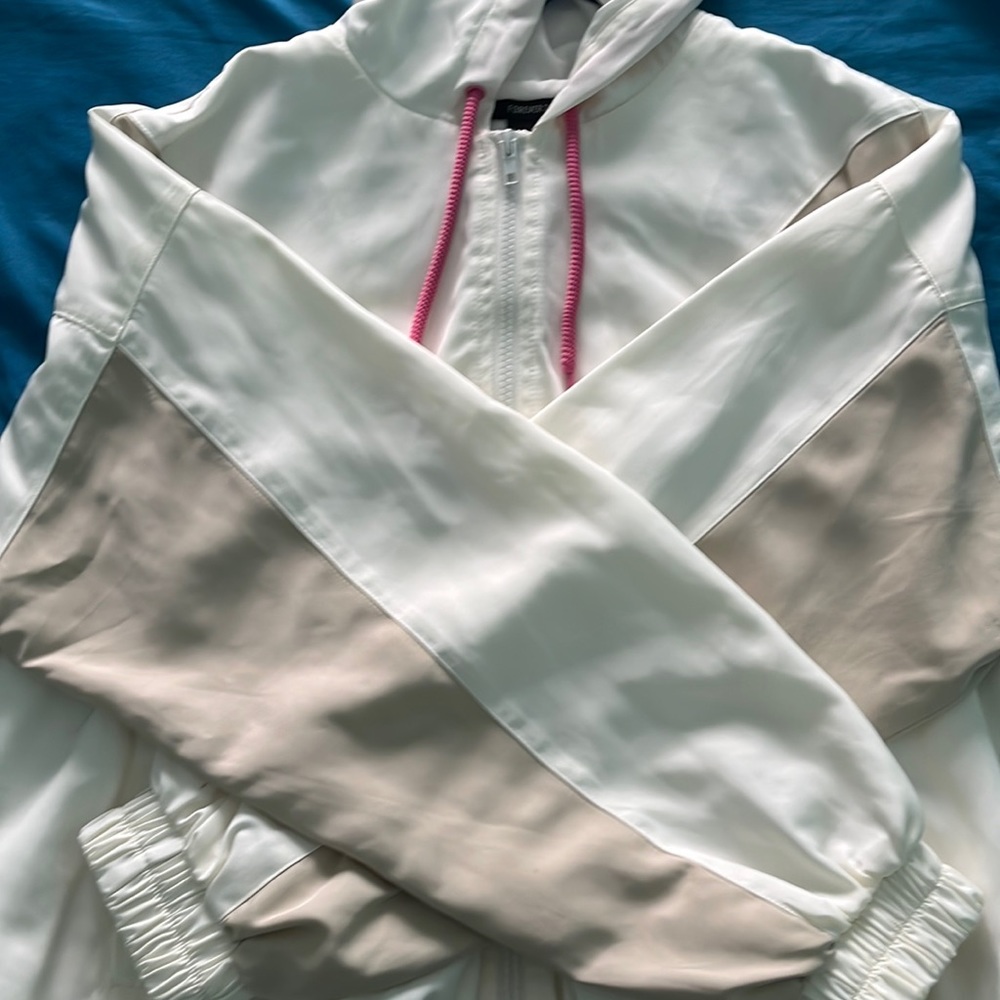 Color Block Zip-Up Hooded Wind Breaker Jacket